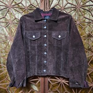 Vintage Brown Cuir Zebra Leather Jacket M